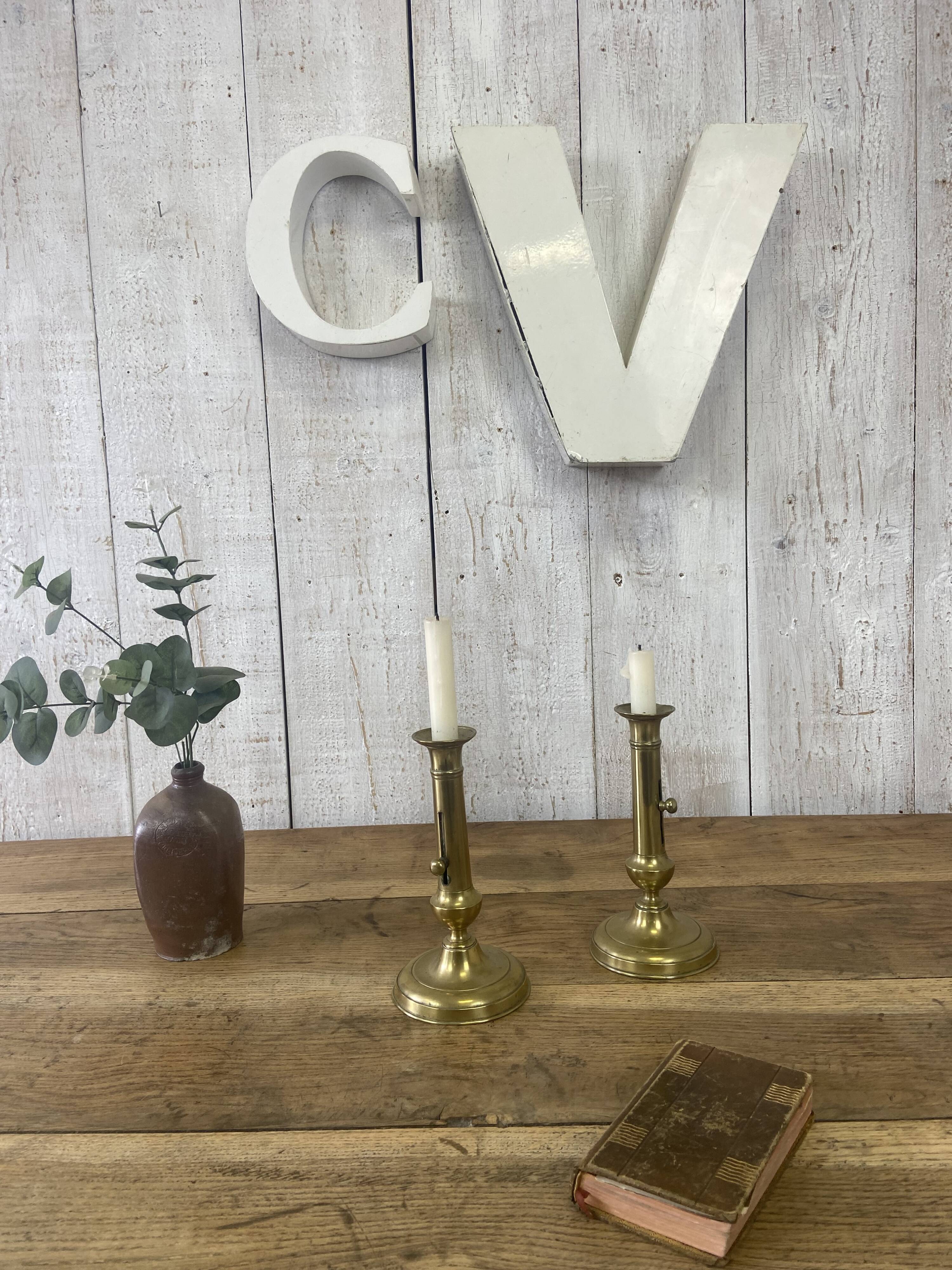 Pair of brass candlesticks