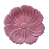 Assiette céramique rose de Charolles art déco Dahlia