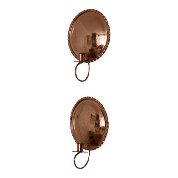 Pair of Vintage Swedish Copper Sconce - 1978