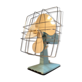 Ventilateur vintage Calor bleu ciel et pales blanches, années 70