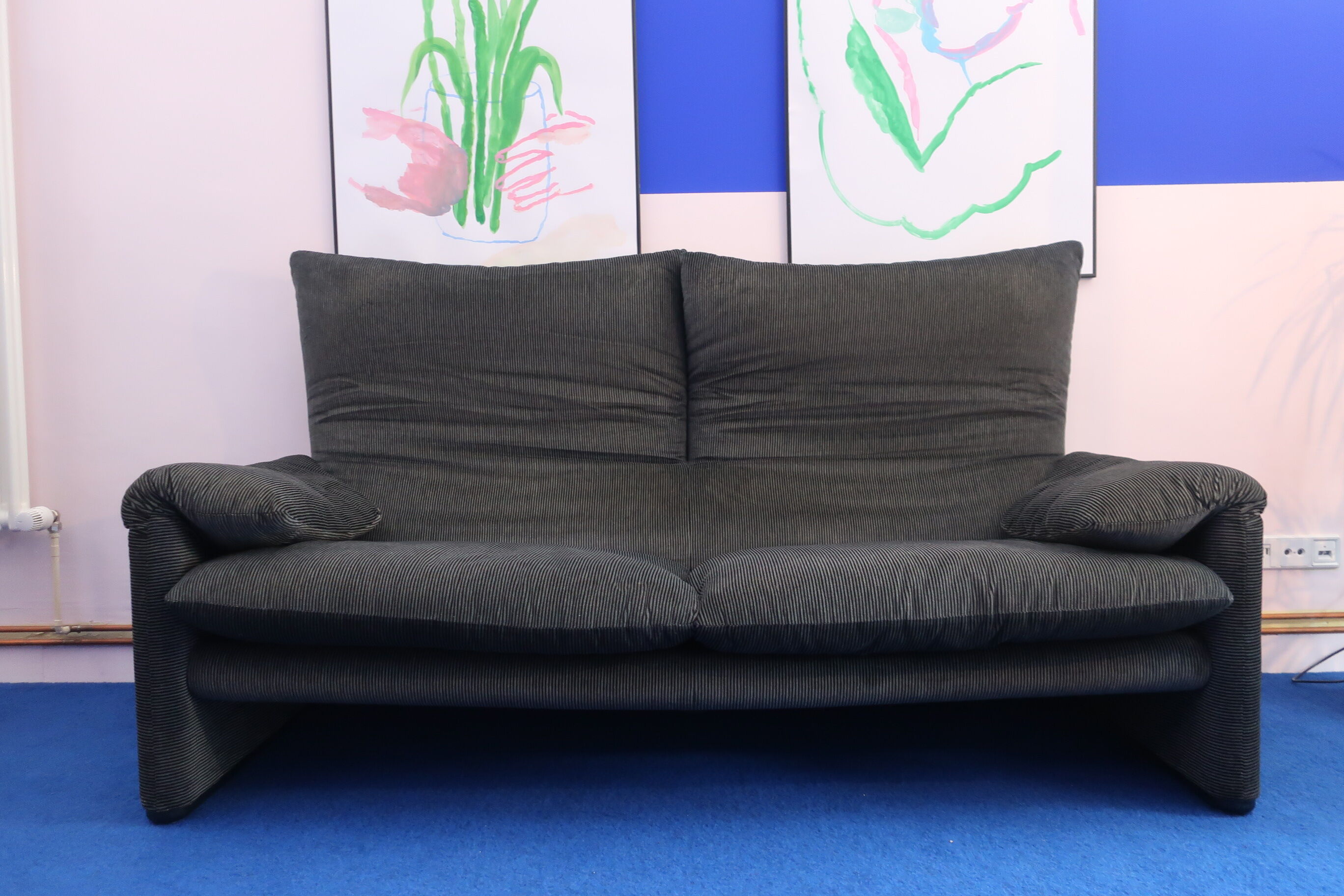 Maralunga sofa 2 seats Cassina edition 80s/90s