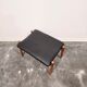 Danish - Style Stool with Faux Leather – 1970s