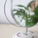 Standing mirror, porcelain base, vintage