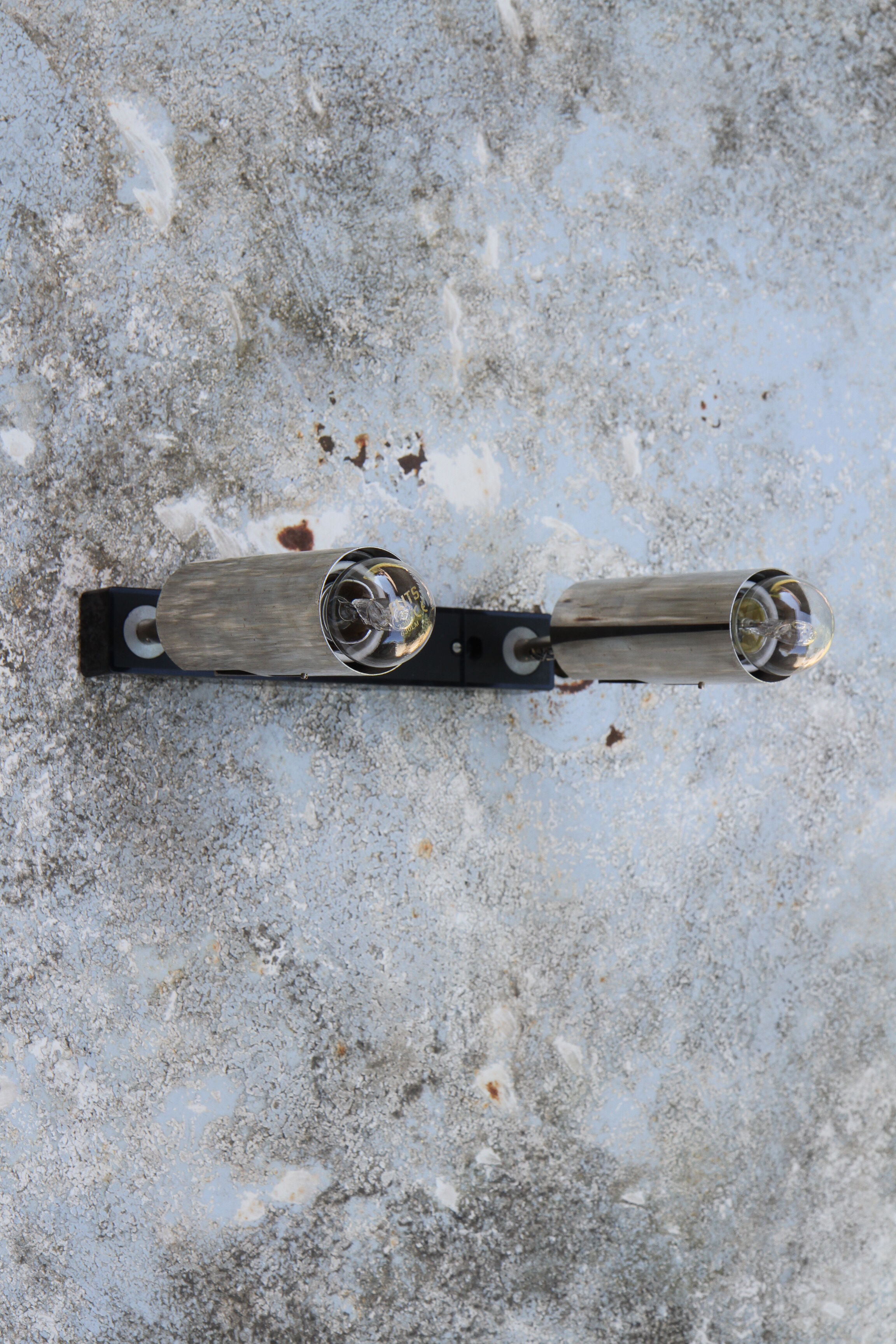 Wall sconce with two chrome lights from the 70s