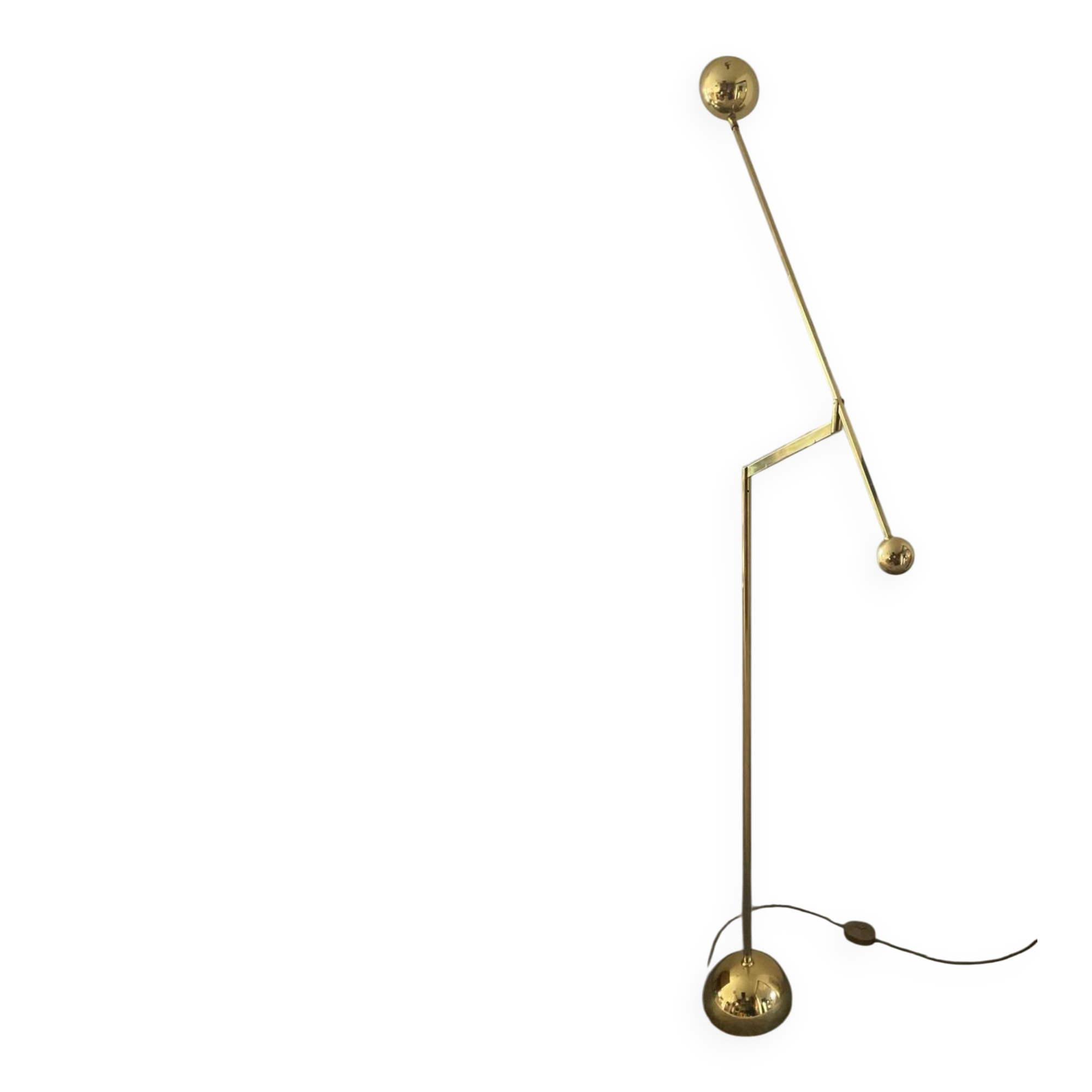 Vintage brass counterweight floor lamp