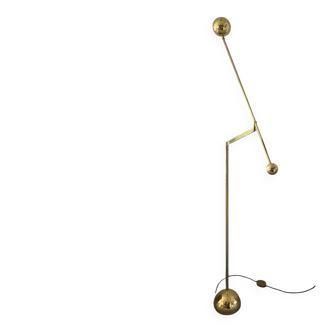 Lampadaire vintage en laiton à contrepoids 