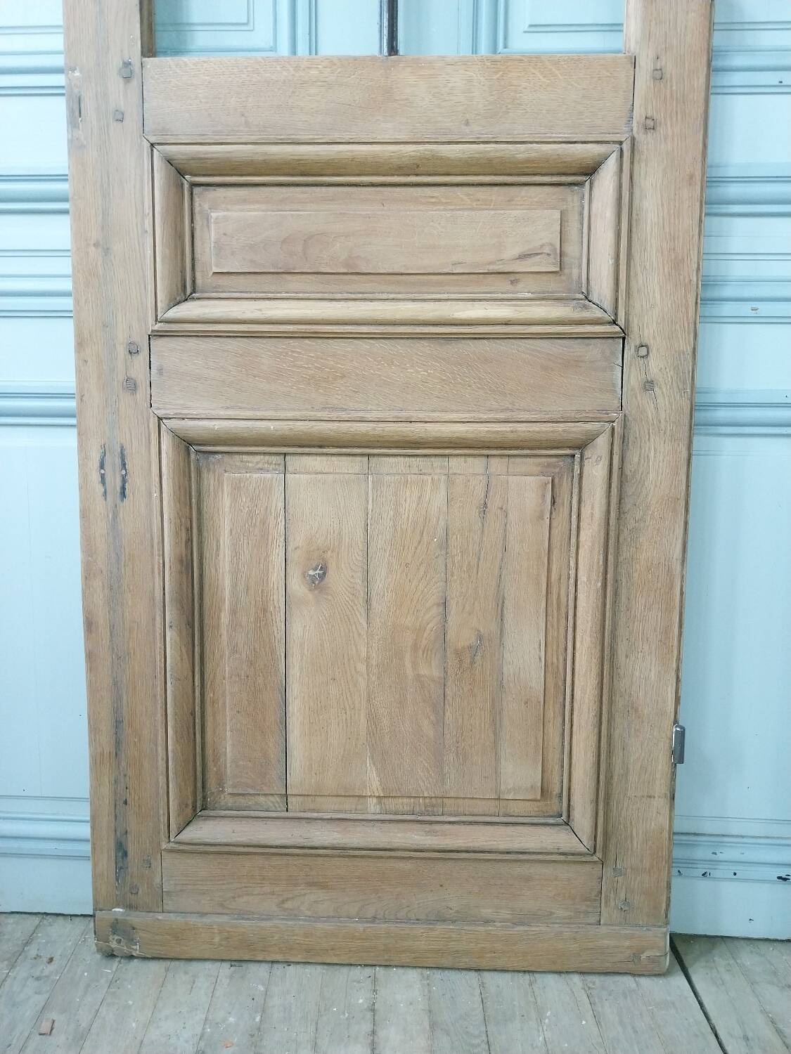 Oak door with 6 panes of glass