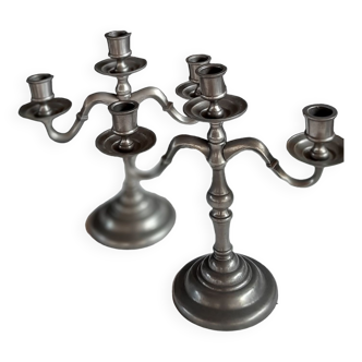 Pewter candlesticks