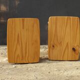 Pair of small pine tables