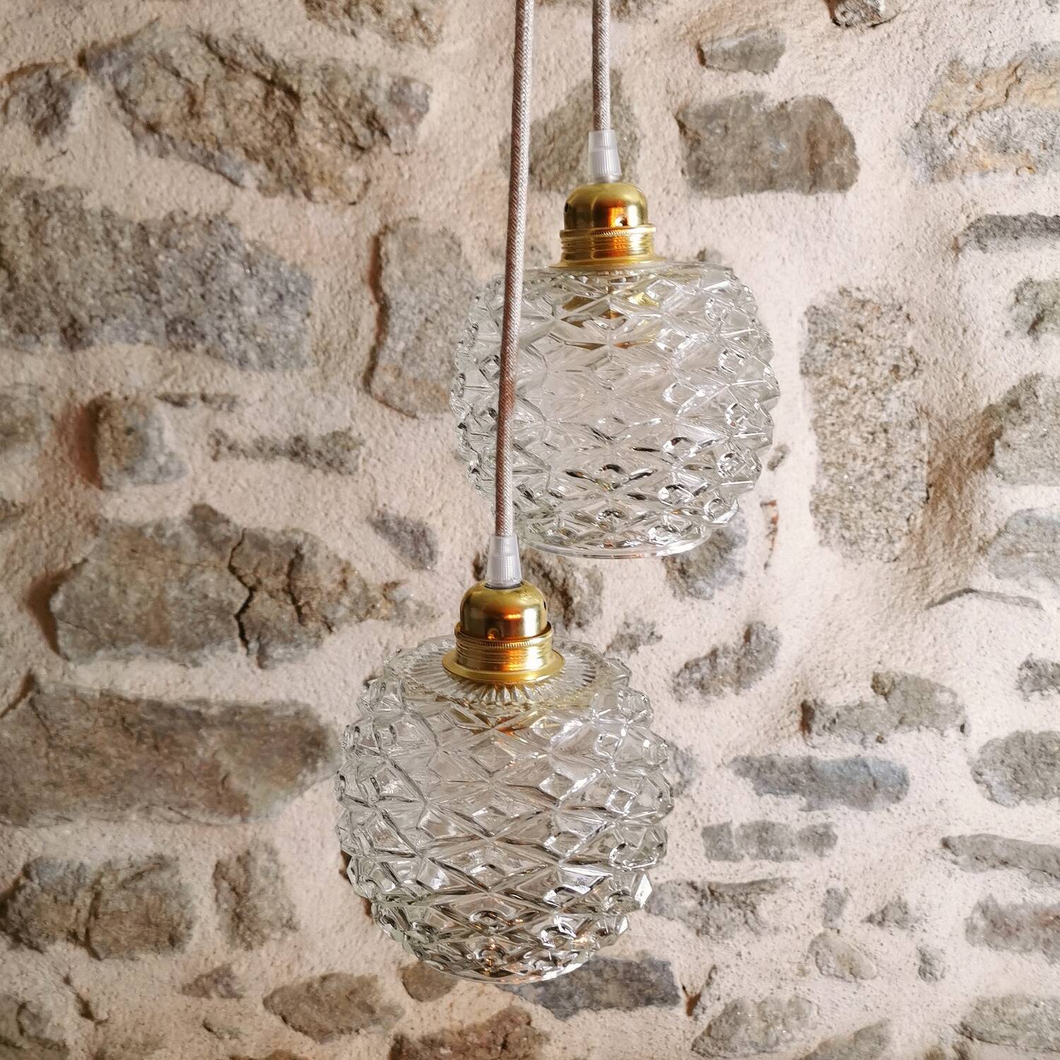 Duo of vintage portable lamps