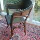 Vintage wicker and rattan bridge chair