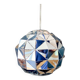 Silver-plated metal faceted ball pendant light - circa 1980