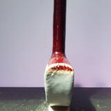 Old enameled ceramic soliflore vase half circle signed vintage
