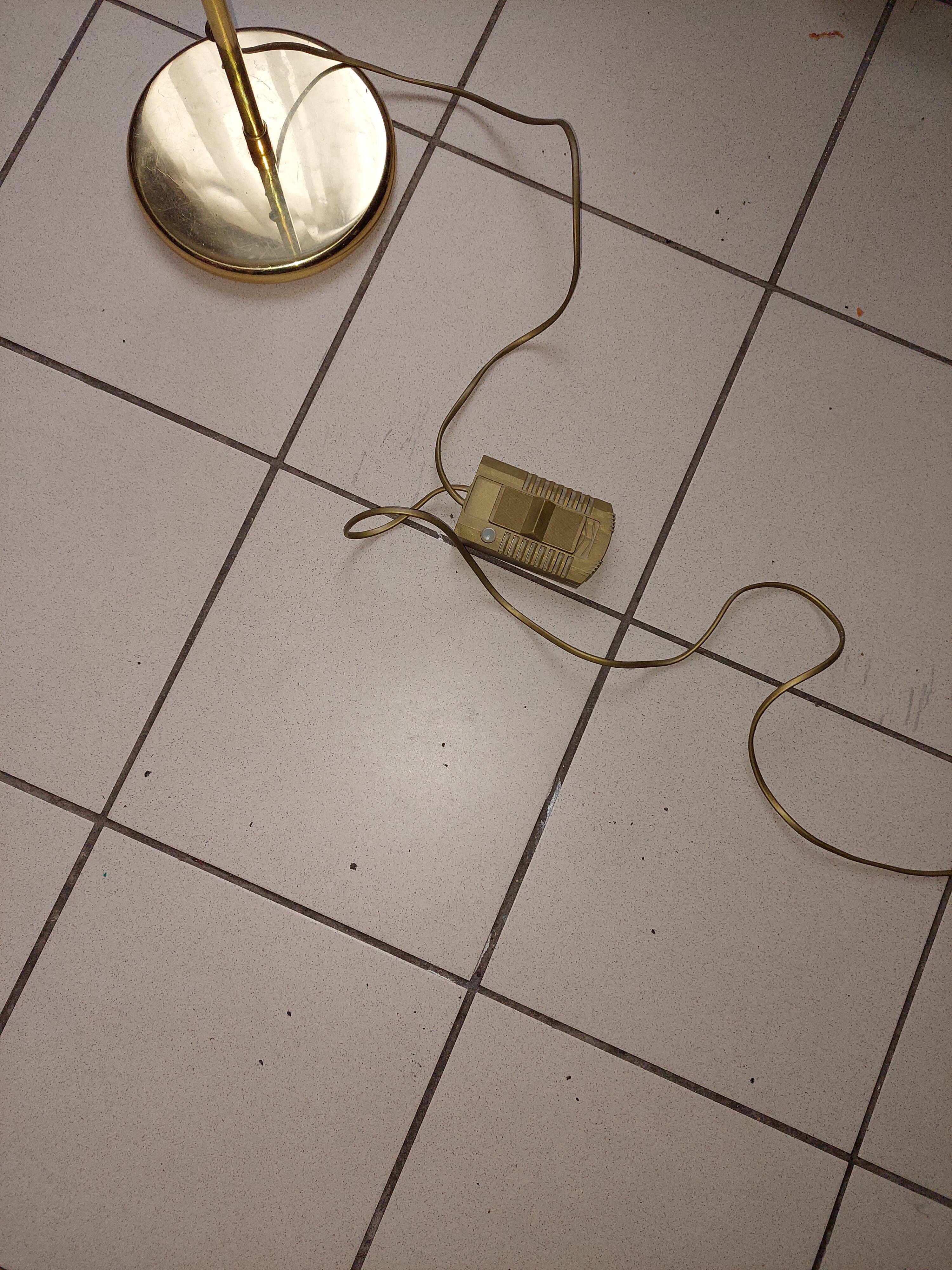 Vintage brass e-reader floor lamp