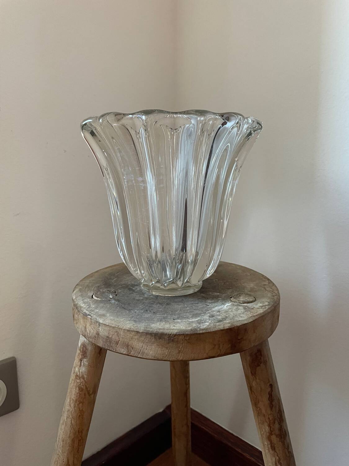 Signed crystal vase