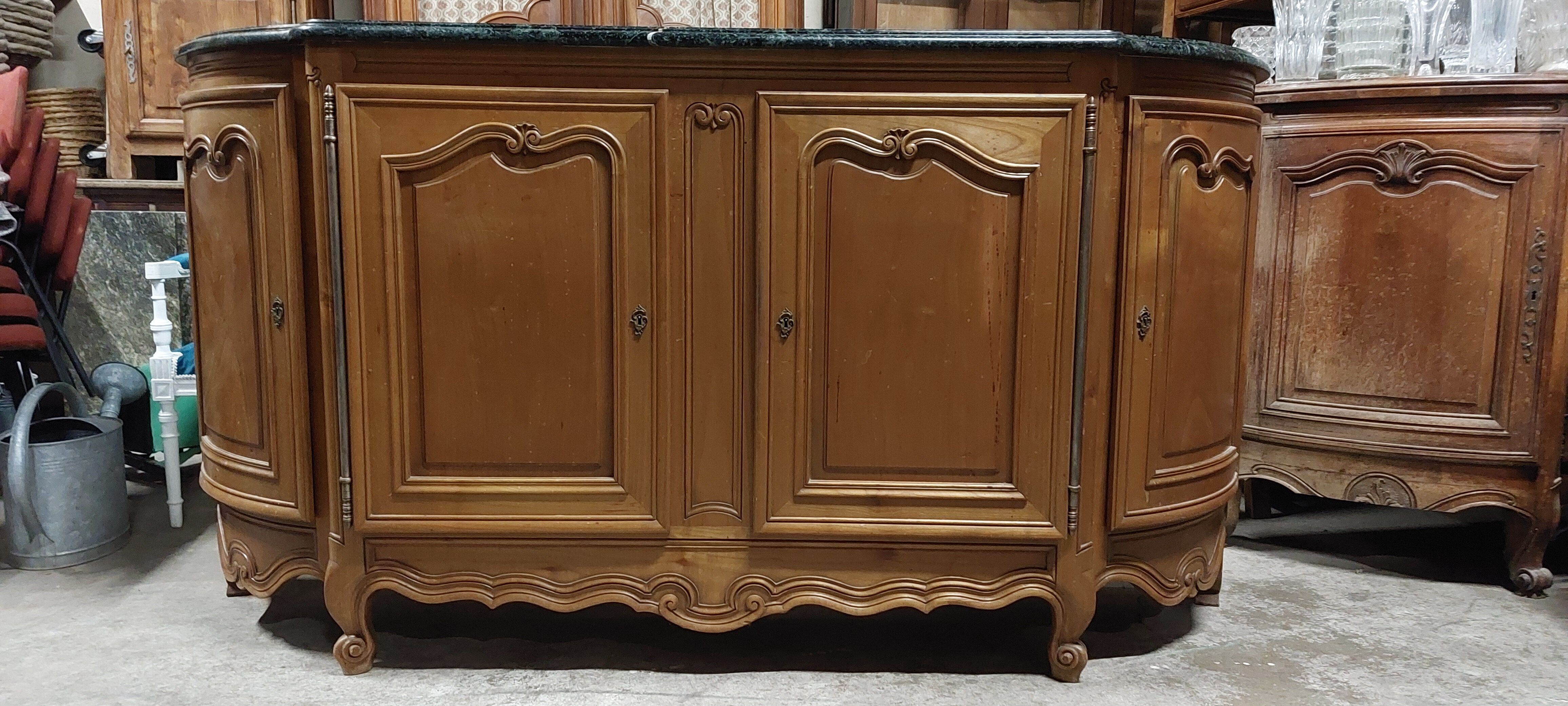 Louis XV style sideboard in cherry wood 4 doors