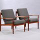 pair of teak armchairs by Grete Jalk model 118, Denmark 1963