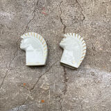 Pair of ceramic squirrels from Limoges signed Rys