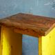 Art-populaire workshop stool in patinated wood