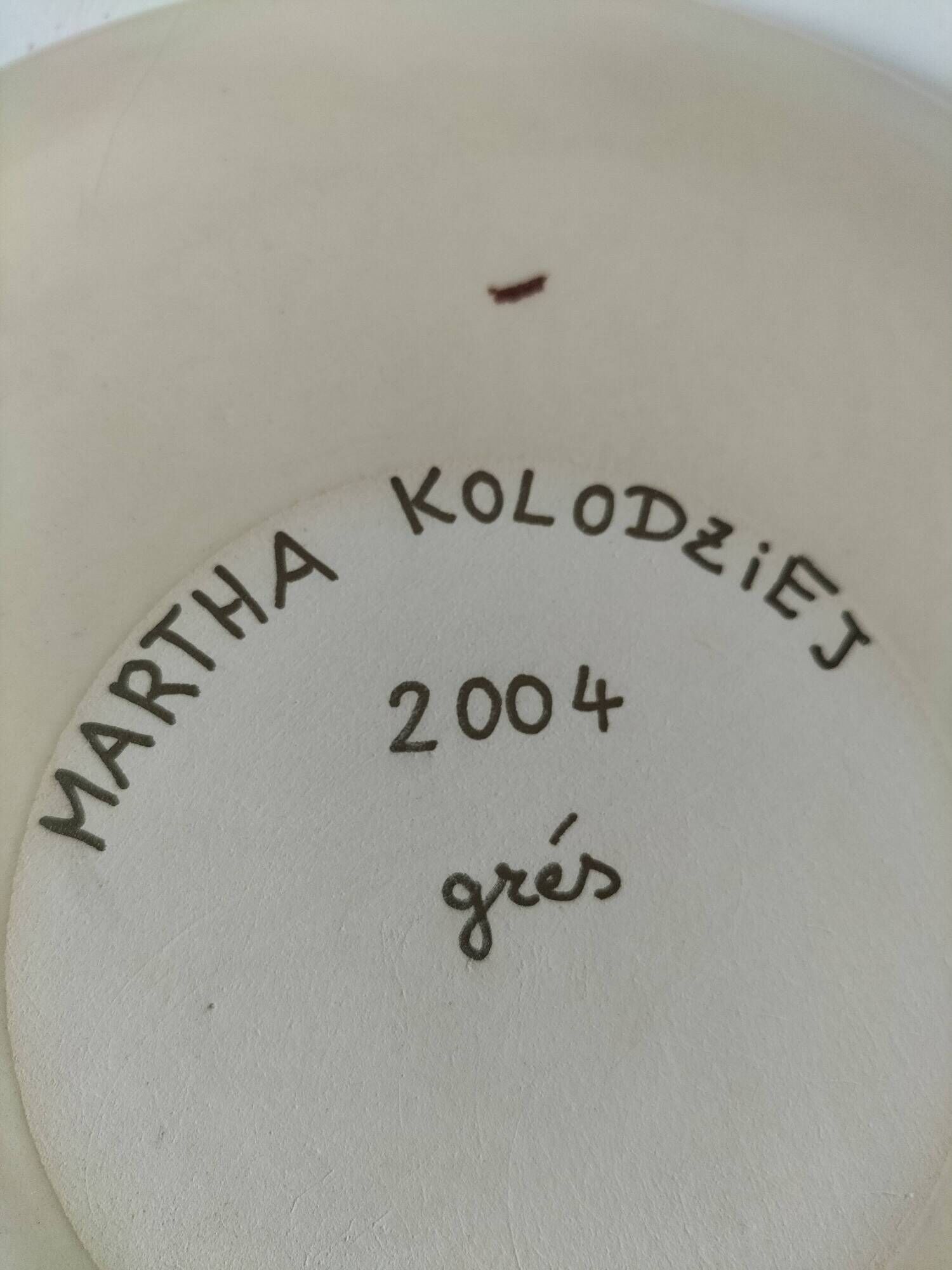 Earthenware plate with polychrome rooster – Martha Kołodziej – 2004
