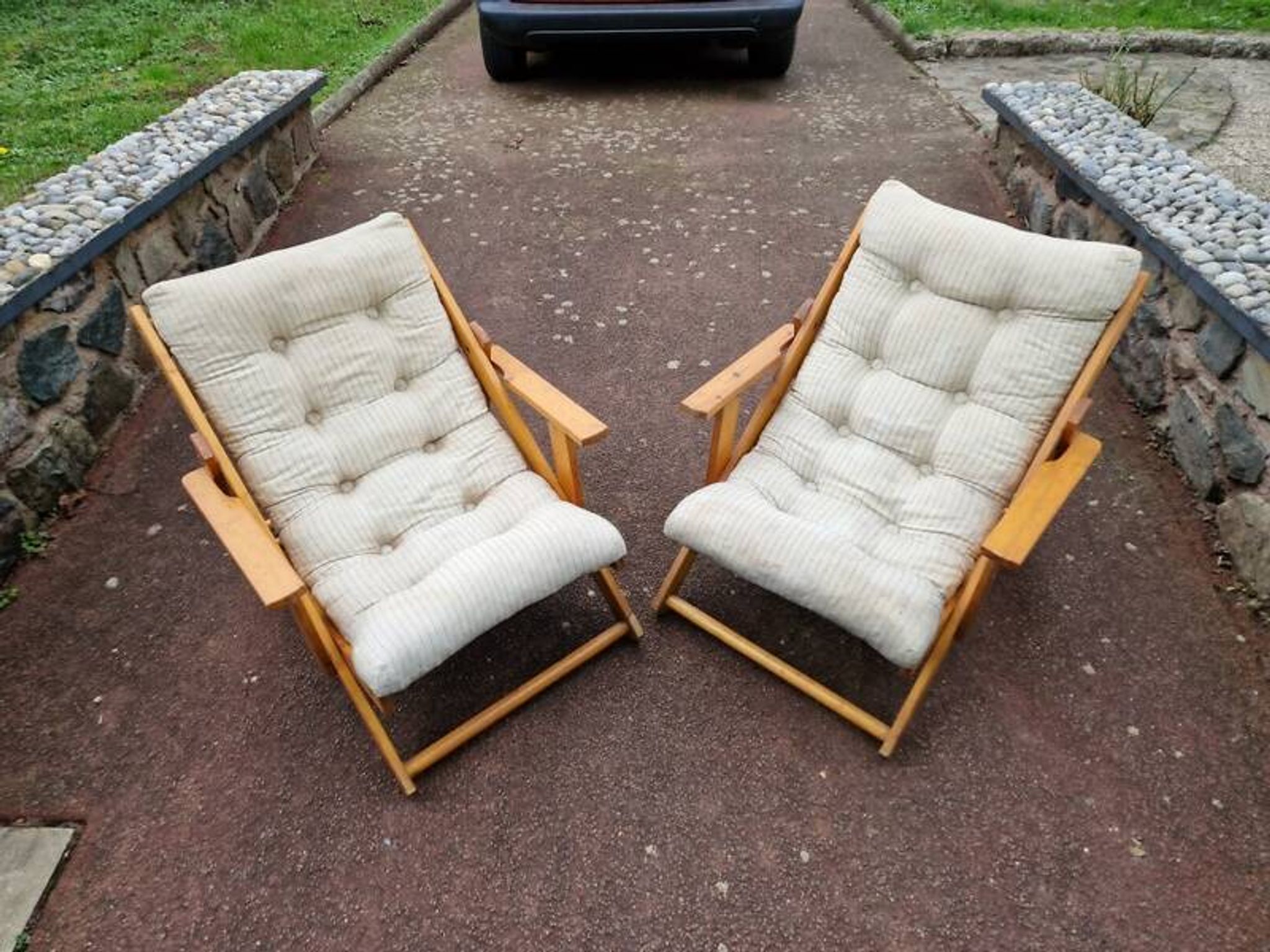 Paire de fauteuils pliants à 3 positions variables modèle Kontiki par Gillis Lundgren