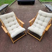 Paire de fauteuils pliants à 3 positions variables modèle Kontiki par Gillis Lundgren