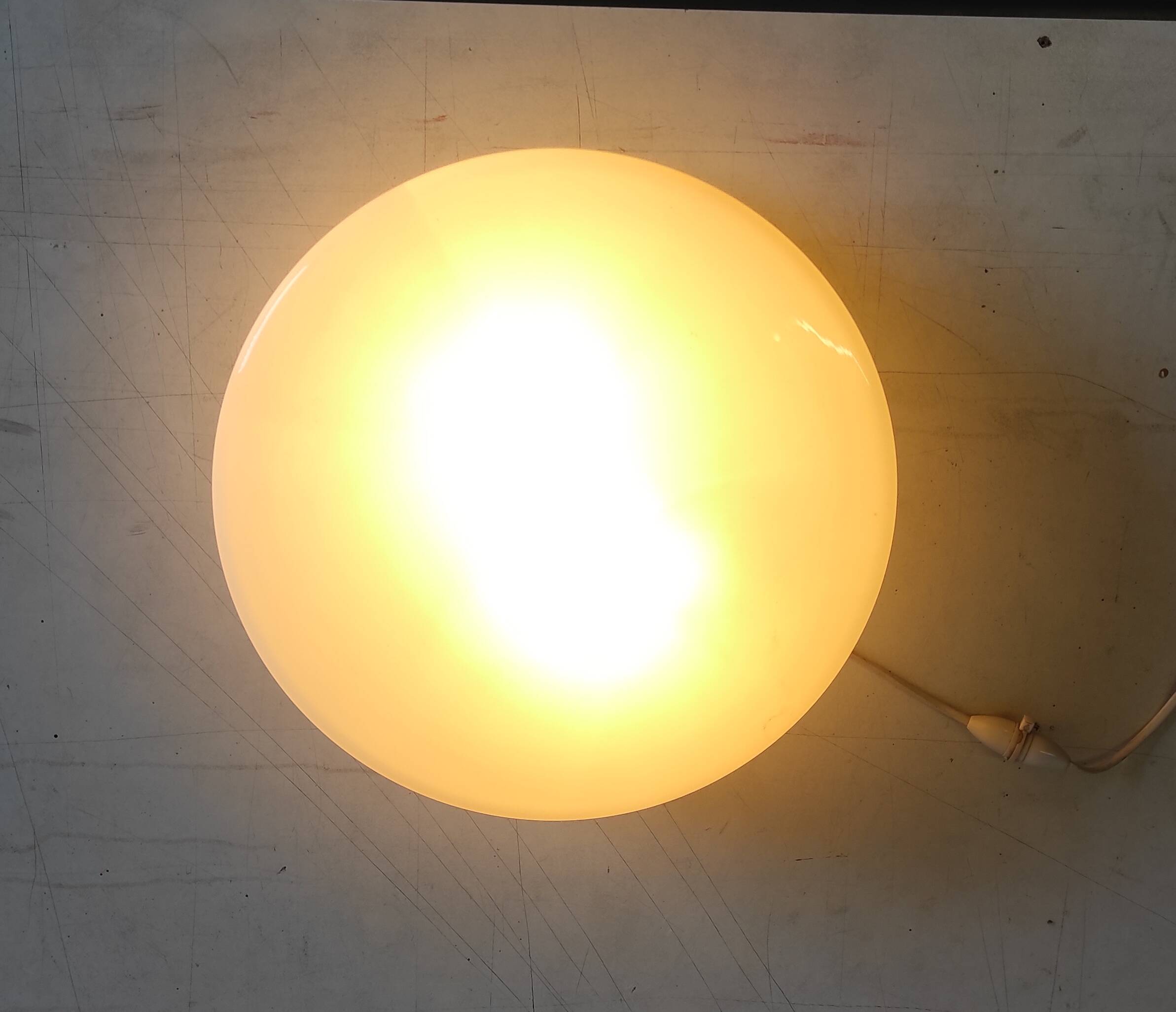 Bauhaus style ceiling or wall light in opaline glass - mid-20th century