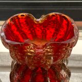 Murano empty bubbled pocket tinted red and gold