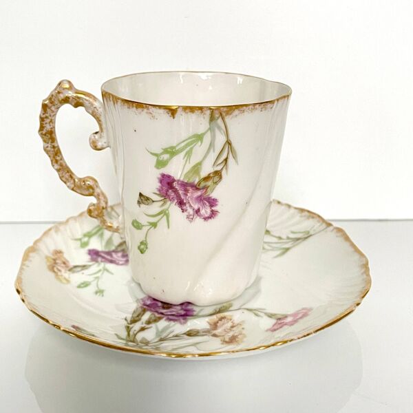 Set de 7 Tasses et Sous-Tasses en Porcelaine   Élégant Décor Floral