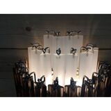 Sanblasted and fume’ “triedro” murano glass wall sconce