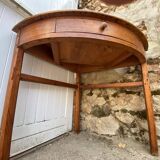 Table bureau d’angle coin en bois massif avec 1 tiroir