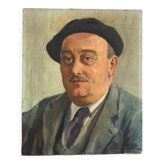 Portrait ancien signé Géo Lachaux de 1941