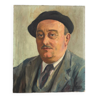 Old portrait signed Géo Lachaux from 1941