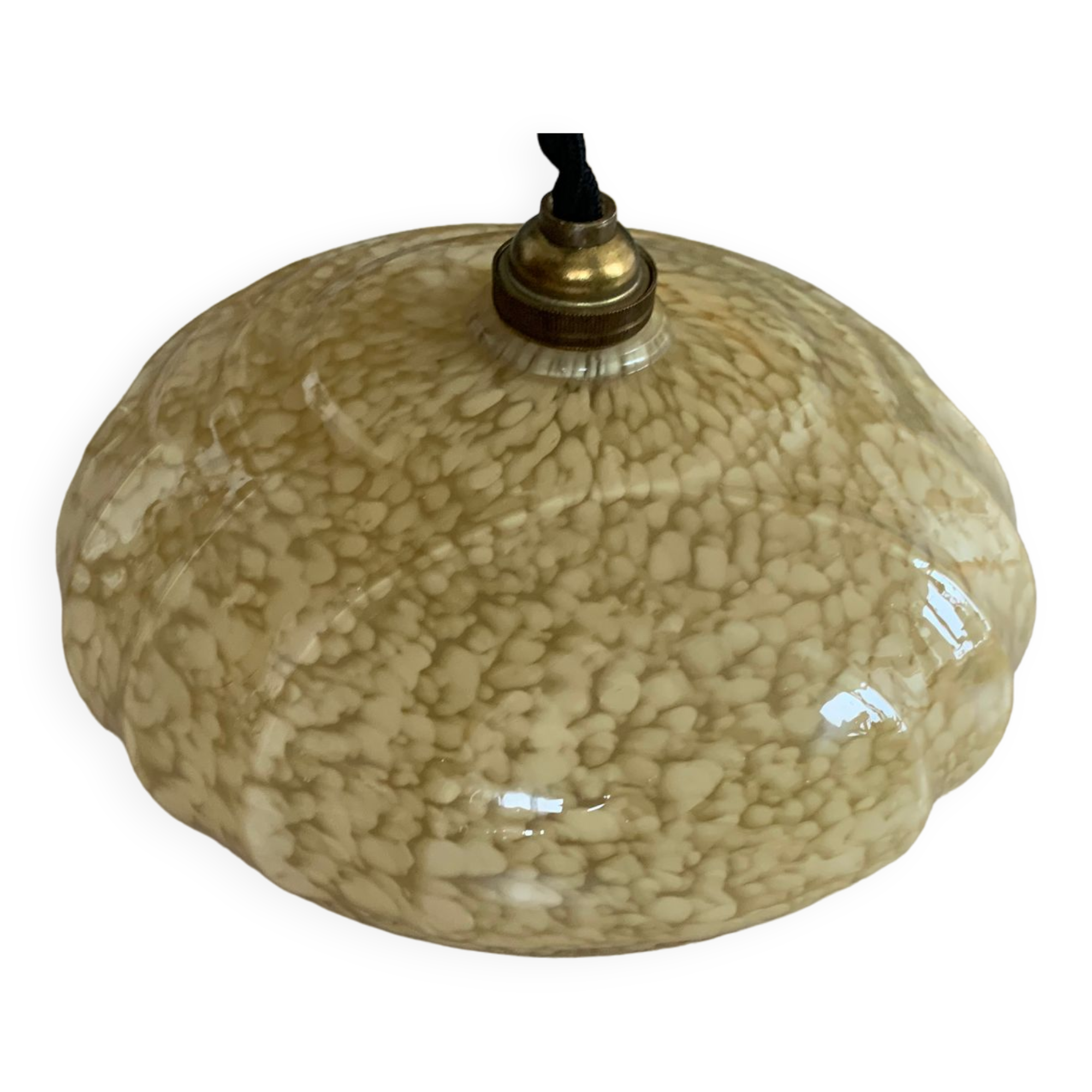 Clichy glass pendant lamp from the 1930s