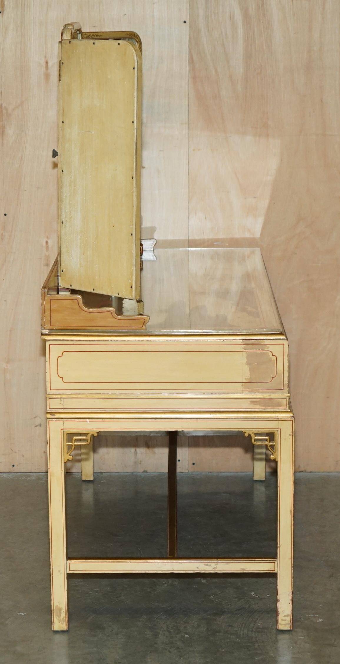 Chinoiserie dressing table in walnut with stool