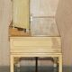 Chinoiserie dressing table in walnut with stool
