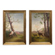 Tableaux champêtre en duo huile sur toile