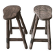 Paire de tabourets hauts rustiques