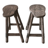Paire de tabourets hauts rustiques