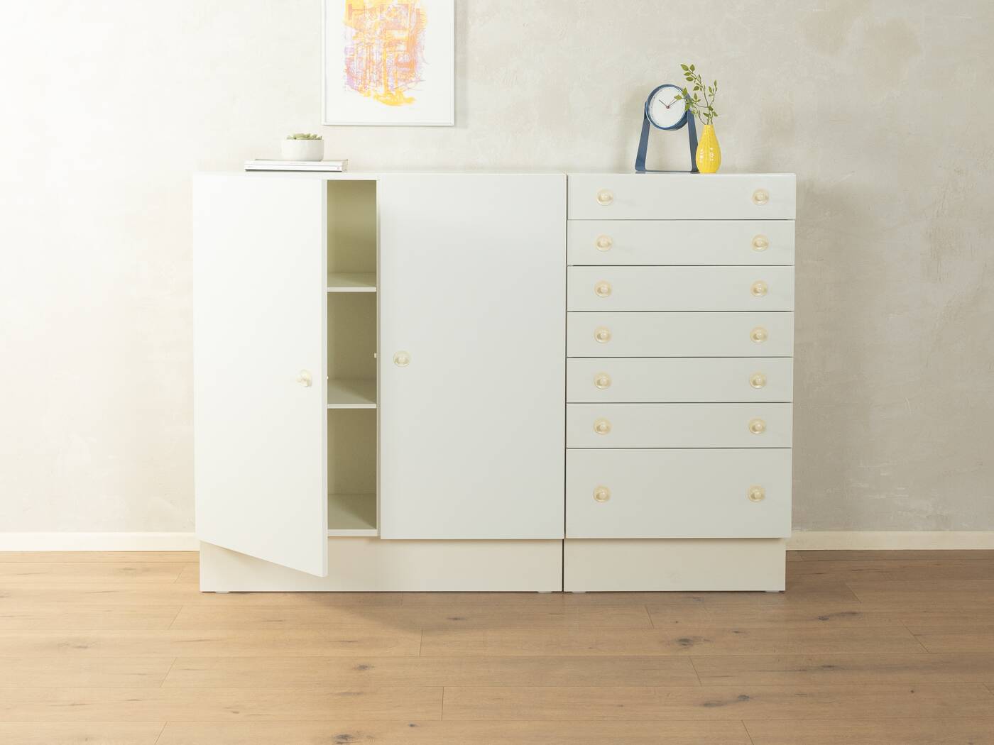 Expressive chest of drawers set by interlübke, 1960s, white, vintage