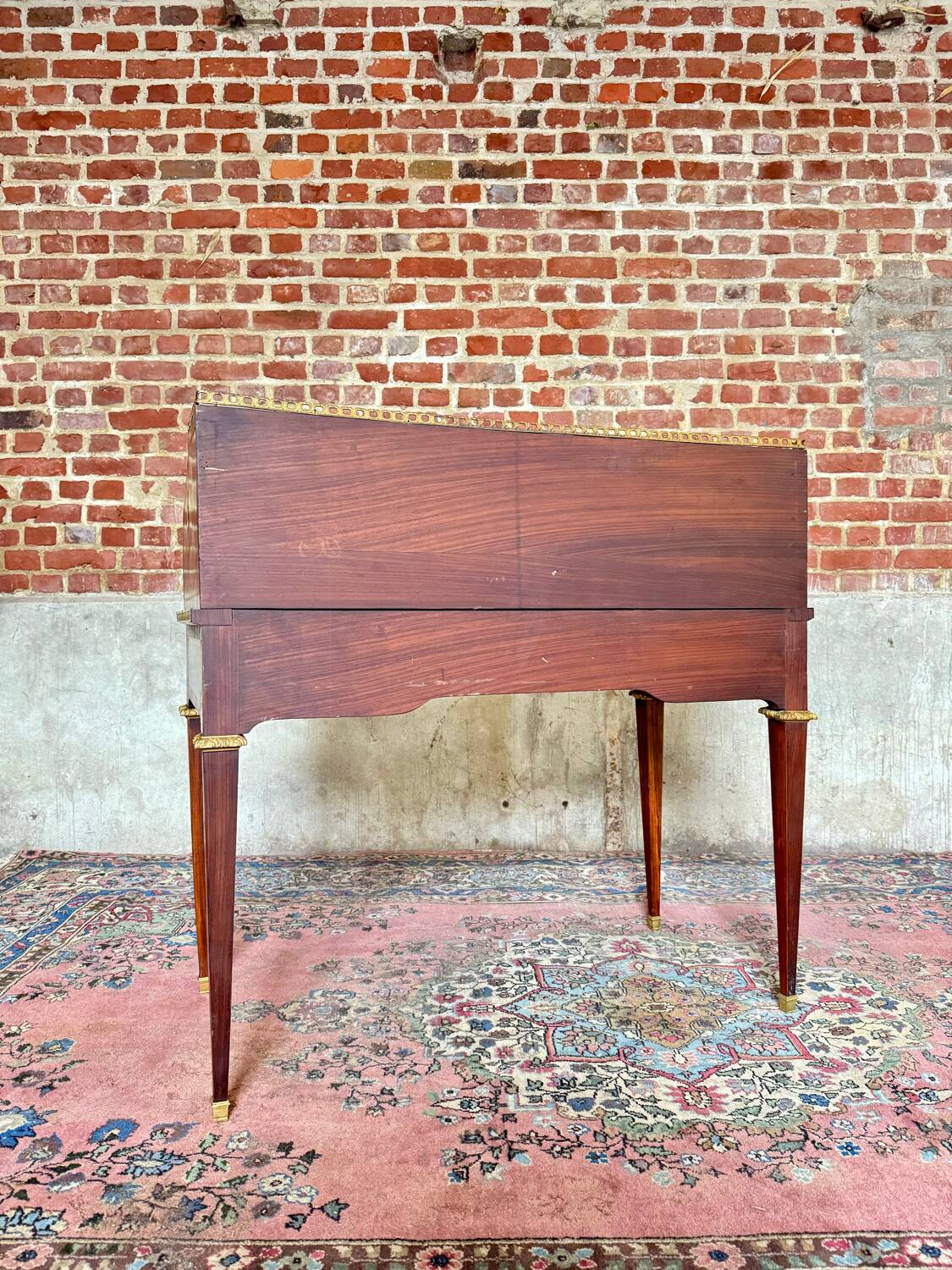 Bureau Cylindre En Marqueterie De Style Louis XVI XIX Eme Siècle