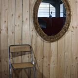 XXL rattan mirror by Franco Albini Italy