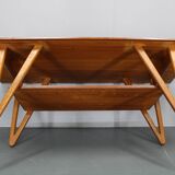 1960s Danish Coffee Table in Teak and Oak, Restored Scandinavian Modern Des