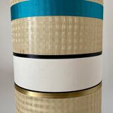 Large designer floor lamp - solid wood base - unique lampshade