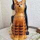 Cat cookie jar, ceramic cookie jar three vintage cats