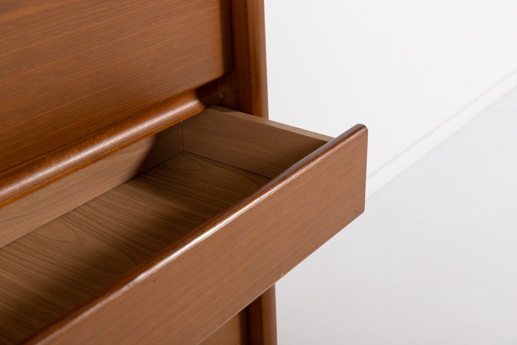 Venetian blind door shoe cabinet, 1940s