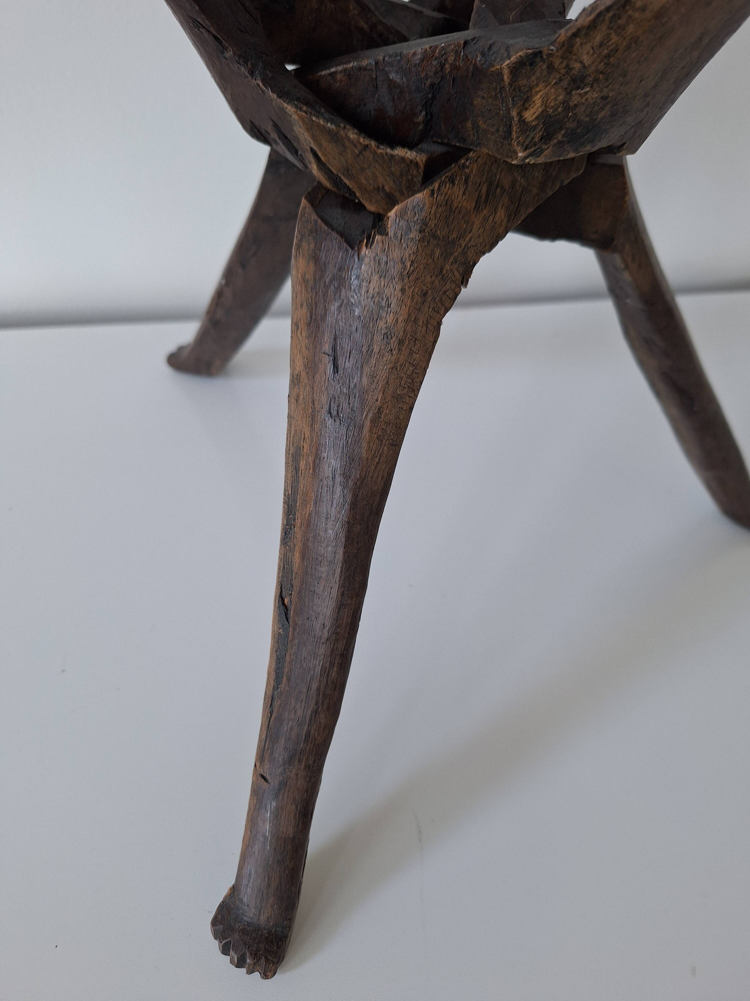 Wooden African Side Table