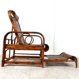 Mid century rattan and bamboo garden chair, 1950s