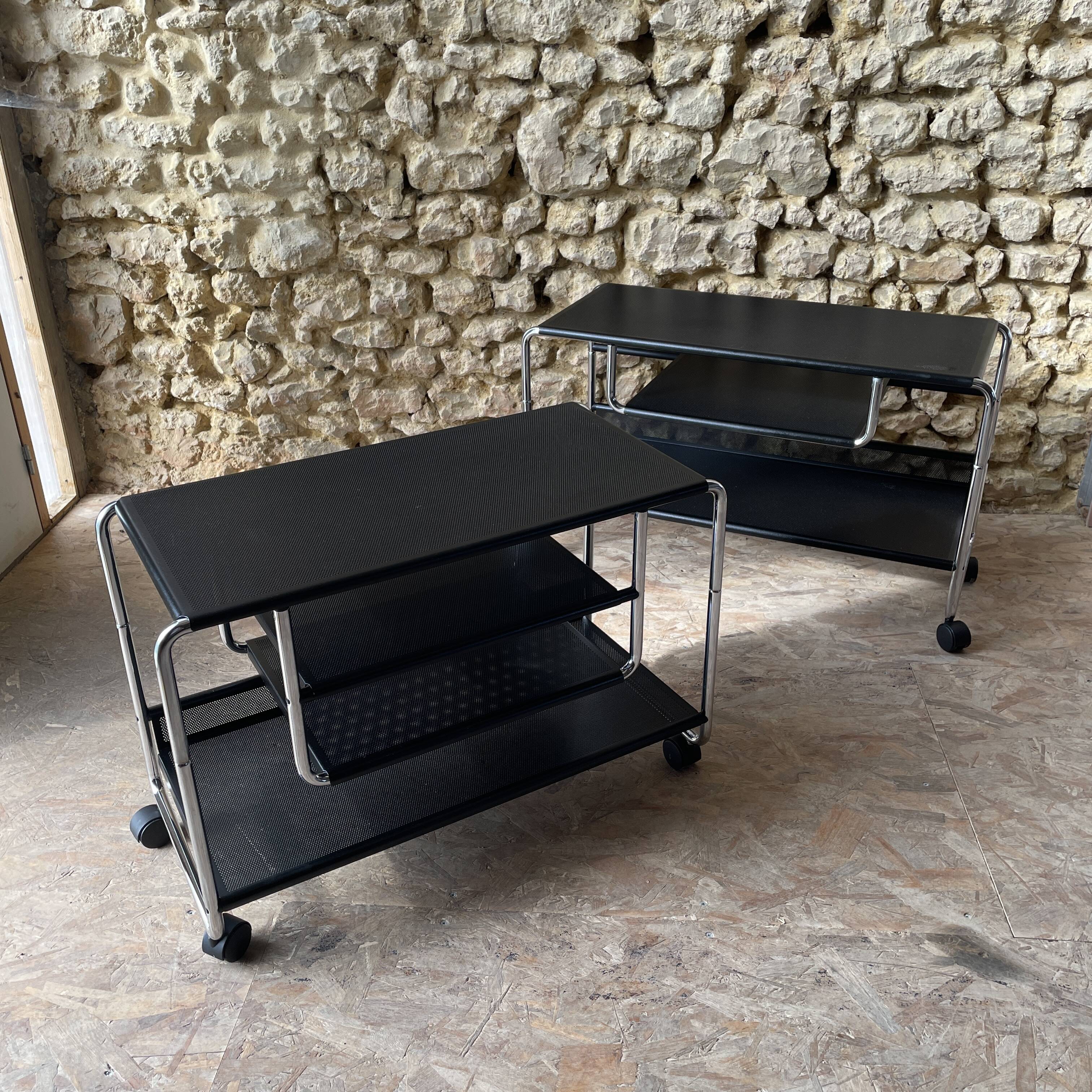 Occasional furniture / hi-fi furniture on chrome metal wheels – Habitat