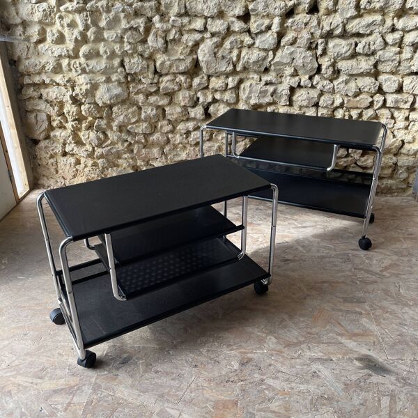 Meubles d’appoint / meubles hi-fi sur roulettes métal chromé –  Habitat